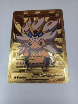 pikachu v 091/080 gold metal fan art card - Image 4