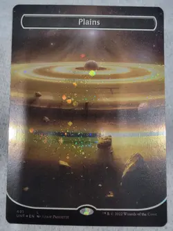 Magic the Gathering: Plains (491) (Borderless) (Galaxy Foil) Unfinity Foil - Image 1