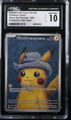 Pikachu with Grey Felt Hat Pokemon 2023 Black Star Promo 085 CGC 10 GEM MINT - Image 1