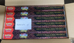 Pokemon Paldean Fates Great Tusk ex & Iron Treads ex Collection Box Lot of 6 - Image 1