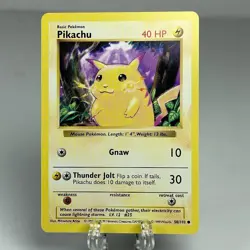 Pokemon Pikachu Card Yellow Cheeks Shadowless 58/102 Base Set - Image 1