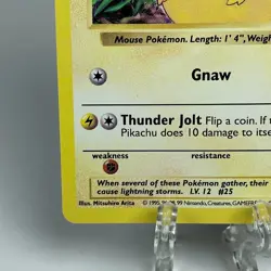 Pokemon Pikachu Card Yellow Cheeks Shadowless 58/102 Base Set - Image 5