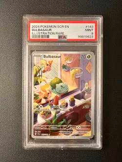 Pokemon Bulbasaur 143/142 Illustration Rare Stellar Crown #143 MINT PSA 9 - Image 1