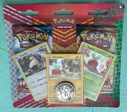 POKEMON TCG BLISTER 2 BOOSTER PACKS, MORPEKO, SNORLAX, APPLIN FOIL CARDS, 1 COIN - Image 1