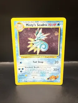 Pokemon TCG Misty's Seadra Holo Rare Gym Heroes Prerelease 9/132 A - Image 2