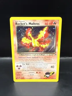 Pokemon TCG Rockets Moltres Holo Rare Card 12/132 Gym Heroes Set Swirl - Image 4