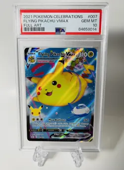 2021 POKEMON CELEBRATIONS #007 FULL ART/FLYING PIKACHU VMAX PSA 10 - Image 1