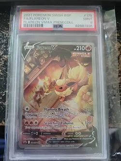 2021 Pokemon - SWSH BSP Full Art Flareon V/ Flareon Vmax Prem. Collection PSA 9 - Image 1