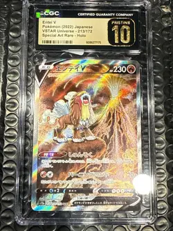 CGC 10 Pristine Entei V Holo 213/172 SAR VSTAR Universe Japanese Pokemon Card - Image 1