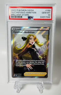2022 POKEMON BRILLIANT STARS CYNTHIA'S AMBITION ENGLISH 169/172 PSA 10 GEM MINT - Image 1