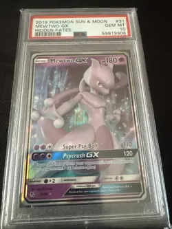 2019 POKEMON HIDDEN FATES MEWTWO GX PSA 10 GEM MINT 31/68 - Image 5