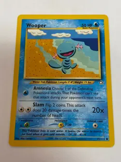 Wooper 82/111 Pokemon Neo Genesis Unlimited Non Holo NM/MINT 2000 box-S4 - Image 1