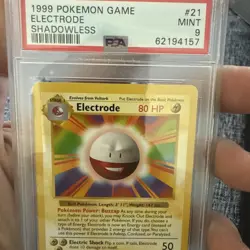 Pokemon PSA 9 MINT 1999 Base Set Shadowless Electrode Card 21/102 - Image 2