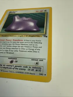 Pokemon TCG Ditto Fossil, Holo Unlimited Rare Card 3/62 - Image 3