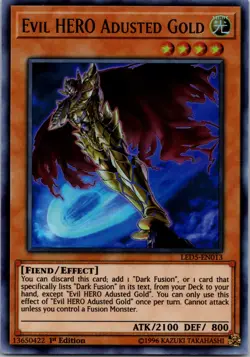 Evil HERO Adusted Gold LED5-EN013 Ultra Rare 1st Ed NM Yu-Gi-Oh! - Image 1