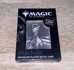 Nicol Bolas Silver Plated Metal Card Magic The Gathering Fanattik - Image 1