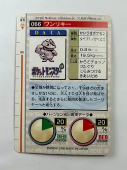 Pokemon Machop 066 Carddass Green Bandai Japanese Card 1996 PSA Rare - Image 2