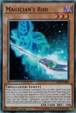 LED6-EN008 MAGICIAN'S ROD COMMON 1ST EDITION YuGiOh CARD - Image 1