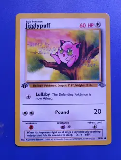 Pokemon TCG Jigglypuff Jungle 54/64 Regular 1st Edition Common - Image 1