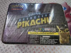 Pokemon Detective Pikachu Collector Treasure Chest Lunch Box Tin Sealed TCG 820650805387 - Image 1
