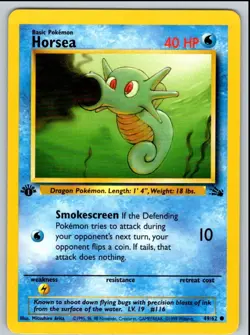 1999 Fossil 1st Edition Horsea1 Common #49 - Image 1
