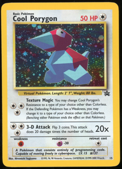 Pokemon 2000 - WOTC Black Star Promo - Cool Porygon - Holo - #15/53 - Image 1