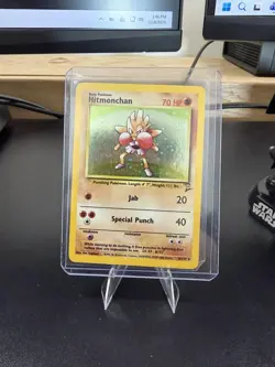 Pokemon TCG Hitmonchan Base Set 2#8/130 Holo Unlimited Holo Rare Vintage - Image 1