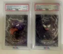 Topps Pokemon Gastly #92 and Haunter #93 Blue Labels, Holo, PSA 10 sequential - Image 1