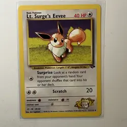 Pokemon Lt. Surge's Eevee - WOTC Gym Challenge Uncommon 51/132 NEAR MINT - Image 1