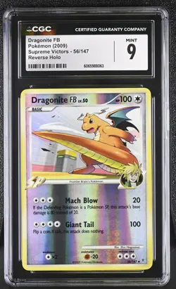 CGC 9 Dragonite FB 56/147 Reverse Holo Supreme Victors Pokemon Card - Image 1
