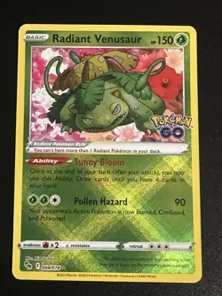 Radiant Venusaur 004/078 Pokemon GO Textured Rare Small Ding - Image 1