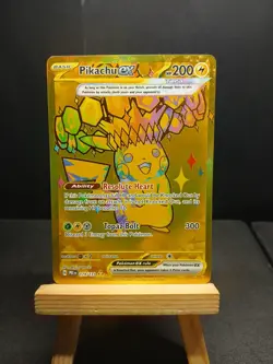 Pokemon Holo Full Art Gold Pikachu EX 179/131 Prismatic Evolutions Secret Rare - Image 1
