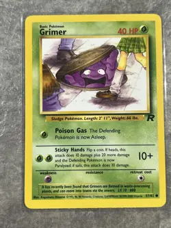 Grimer 57/82 Pokemon TCG Team Rocket Vintage WOTC Regular (Light Play) 2 - Image 1