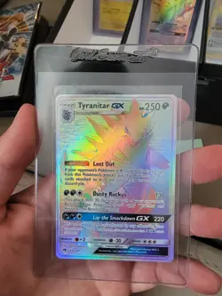Pokemon TCG Tyranitar GX Lost Thunder Holo Card 223/214 Secret Ultra Rare Bundle - Image 1