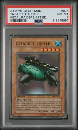 2002 YU-GI-OH! MRD-METAL RAIDERS 1ST ED #075 CATAPULT TURTLE PSA 8 - Image 1