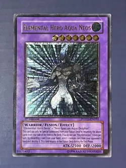 Yugioh Elemental Hero Aqua Neos POTD-EN031 Ultimate Rare 1st Edition HP - Image 1