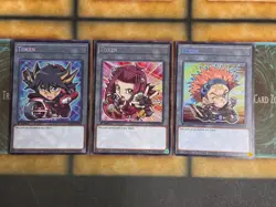 Yugioh Yusei Akiza + Crow L5DD Secret Rare Token Set of 3! 1st Edition NM - Image 1