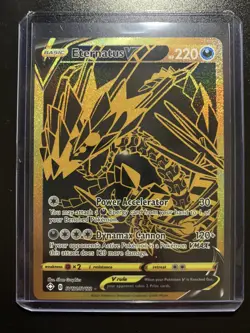 Eternatus V SV121/SV122 Gold Ultra Rare Full Art Pokemon Card Shining Fates NM - Image 1