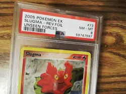 Slugma 73/115 Reverse Foil Graded Pokemon Card - PSA 8 - EX Unseen Forces - Image 2