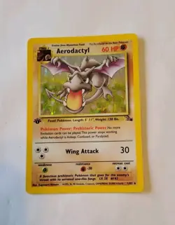 Pokemon Vintage Aerodactyl 1st Edition Fossil Card 1/62 LP - Image 1