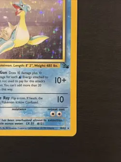 Pokemon TCG Lapras Fossil Holo Rare Unlimited Card 10/62 Vintage NM - Image 4