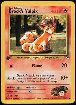 Brock's Vulpix [1st Edition] #73 Gym Heroes Pokemon Card - Image 1