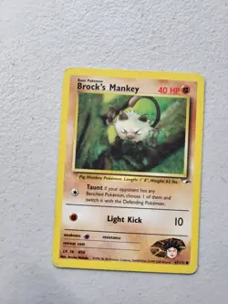 1x BROCK’S MANKEY 67/132 Gym Heroes Unlimited Pokemon Card LP Free Shipping - Image 1