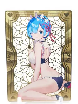 Goddess Story - Gold Metal Waifu Card - Rem - Image 1