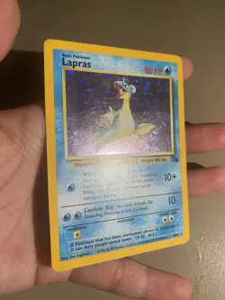 Pokemon TCG Lapras 10/62 Fossil Unlimited Holo Rare Card - Image 2