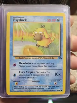 Psyduck Fossil- 1st Edition 53/62 Near Mint / Mint Pokemon TCG Vintage Card - Image 1
