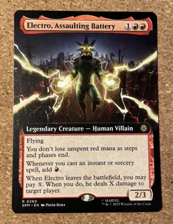 Spider-Man MTG Electro, Assaulting Battery Extended Art 260 English NM Non-Foil - Image 1