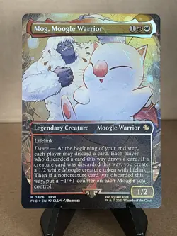 Mog, Moogle Warrior (Borderless) (Chocobo Track Foil) MTG Final Fantasy #0476 - Image 1