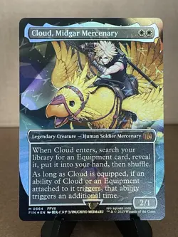 Cloud, Midgar Mercenary (Borderless Chocobo Track Foil) Final Fantasy MTG #0564 - Image 1