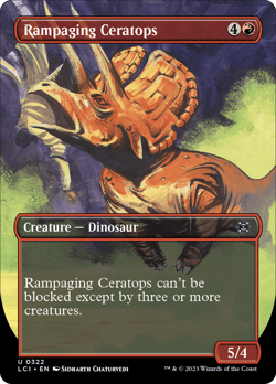 x1 Rampaging Ceratops LCI MTG 322 BORDERLESS UNCOMMON M/NM 1x - Image 1